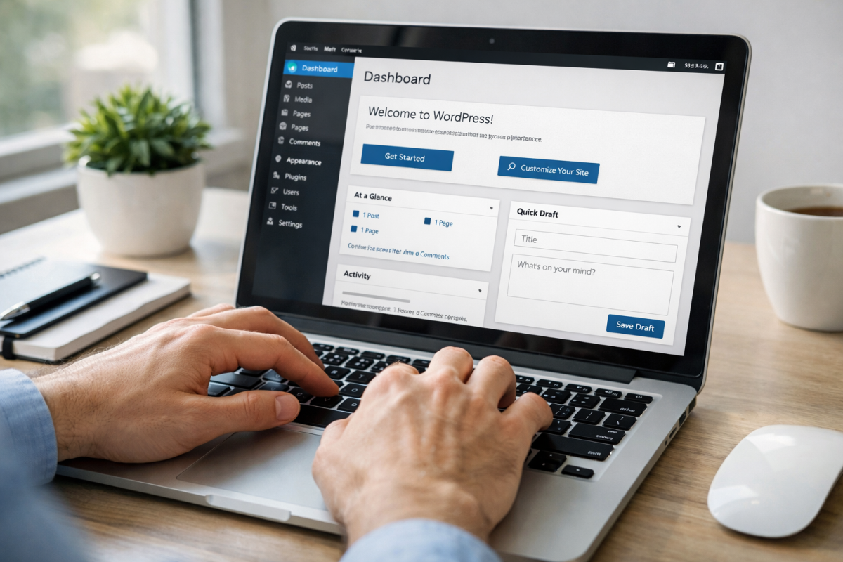 WordPress post editor with spell check highlighted