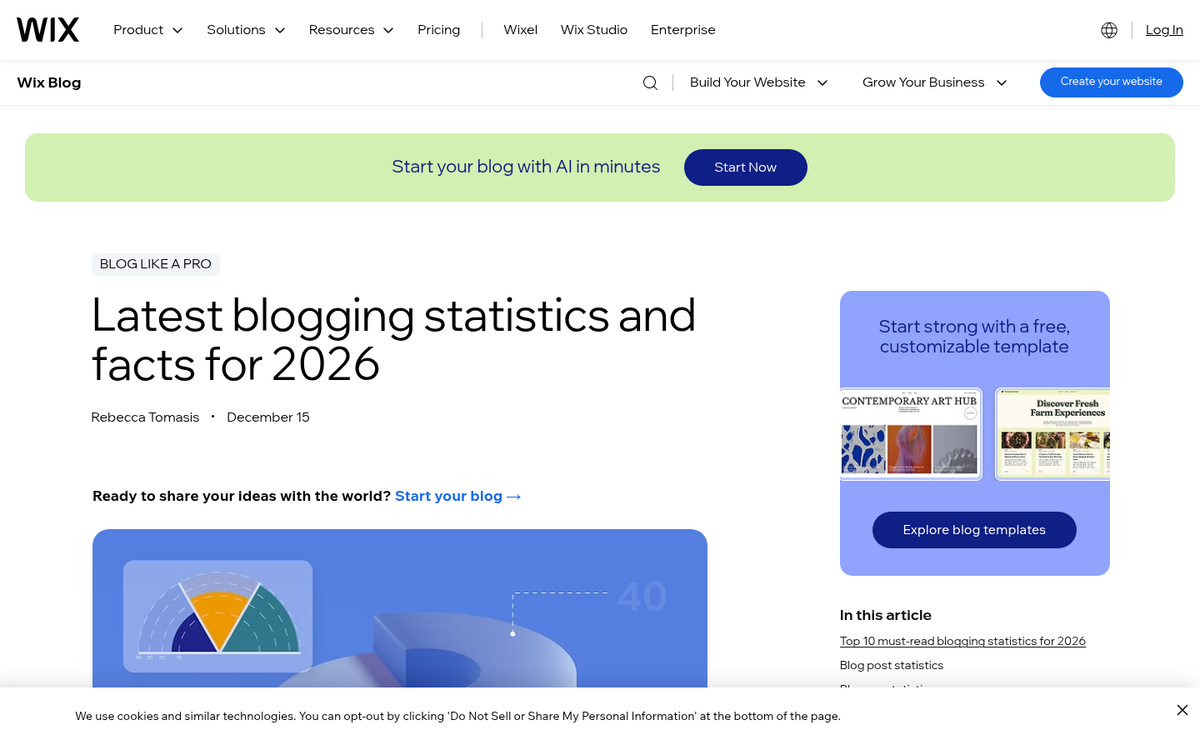 Blog post displayed on a website screen