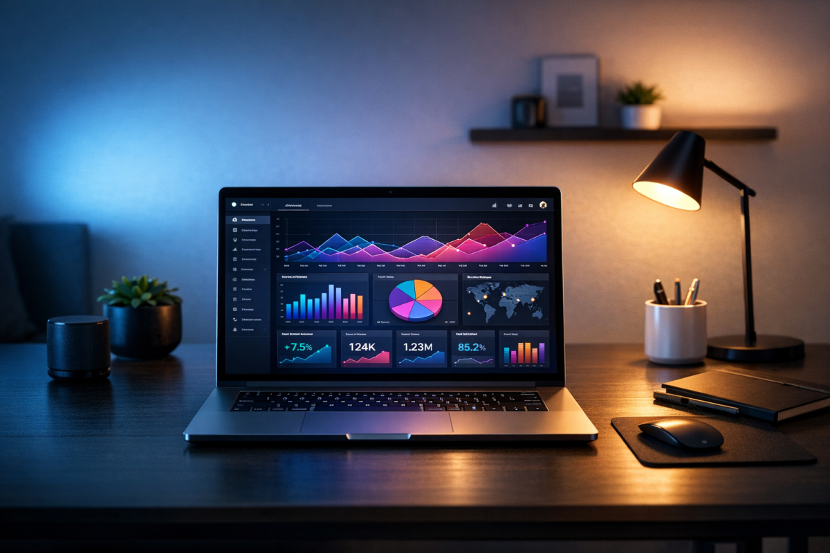 AI dashboard analyzing blog post engagement