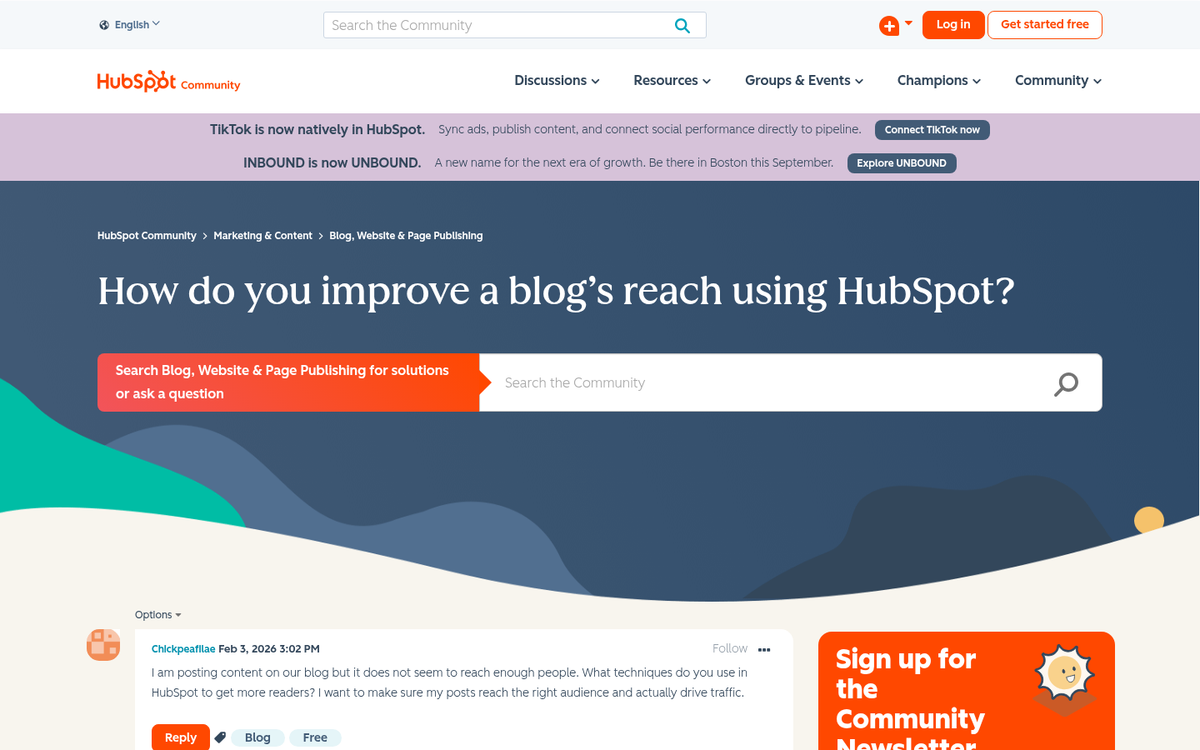 Content calendar with scheduled blog posts