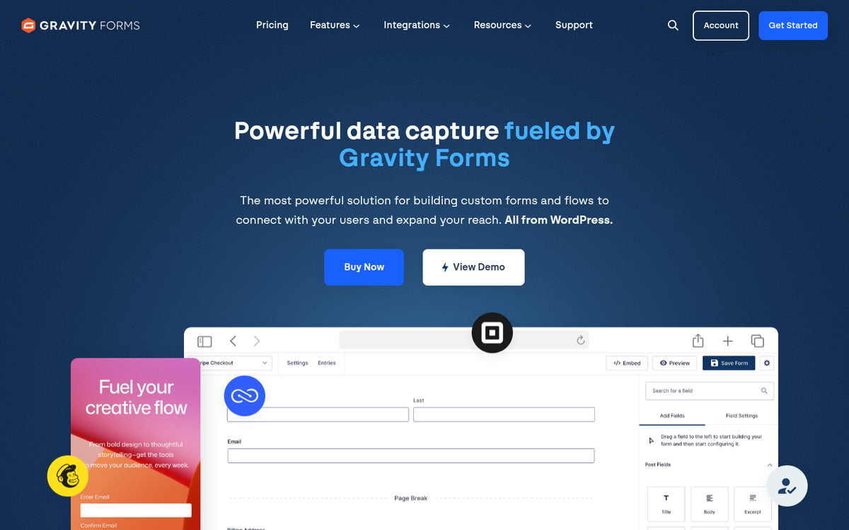 Gravity Forms WordPress plugin website screenshot