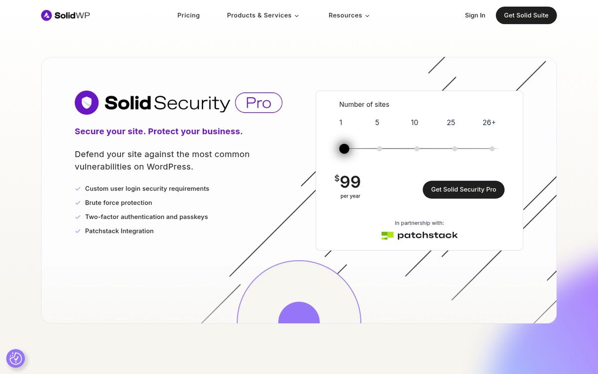 Solid Security Pro plugin dashboard interface