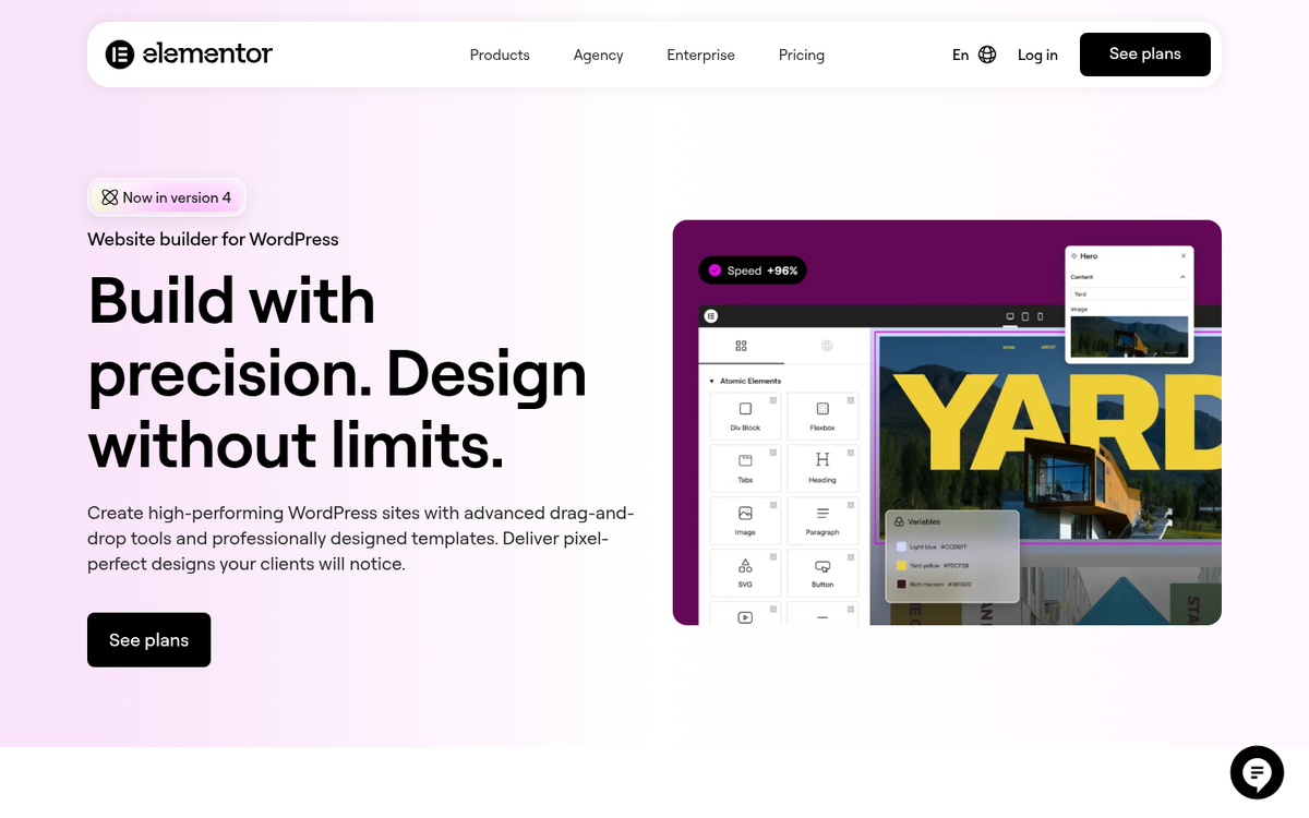 Elementor Pro WordPress page builder interface