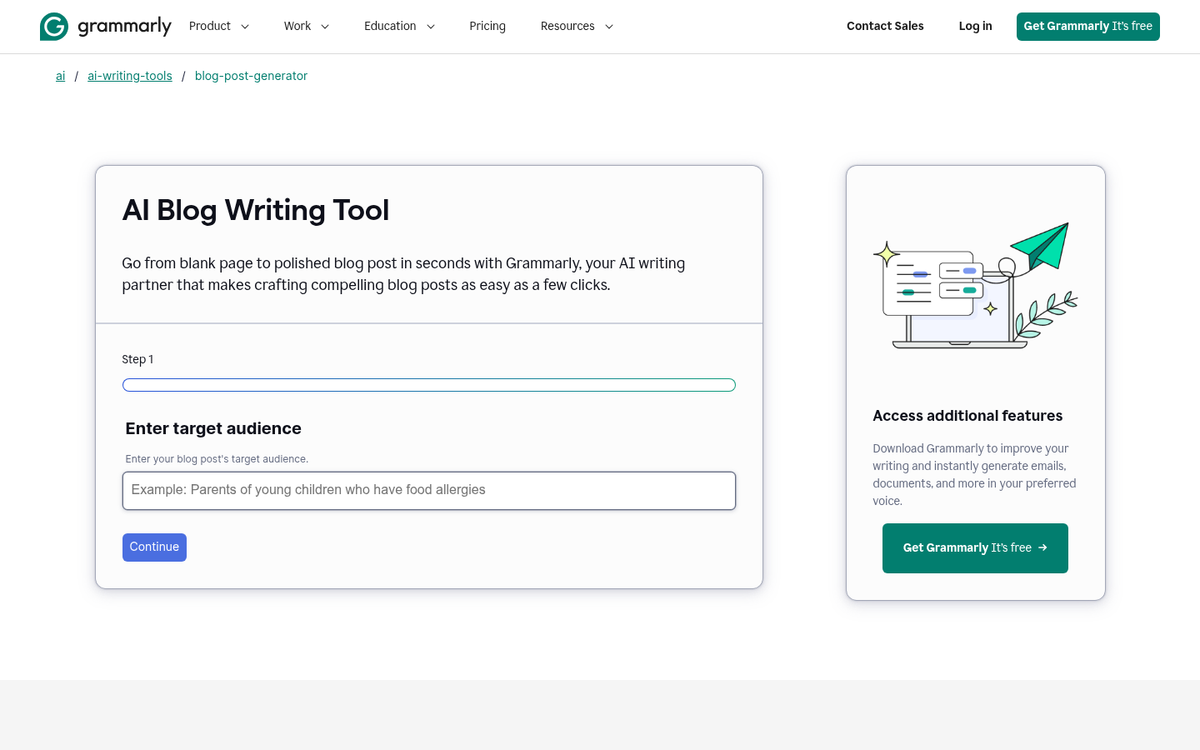 AI writing assistant interface on screen