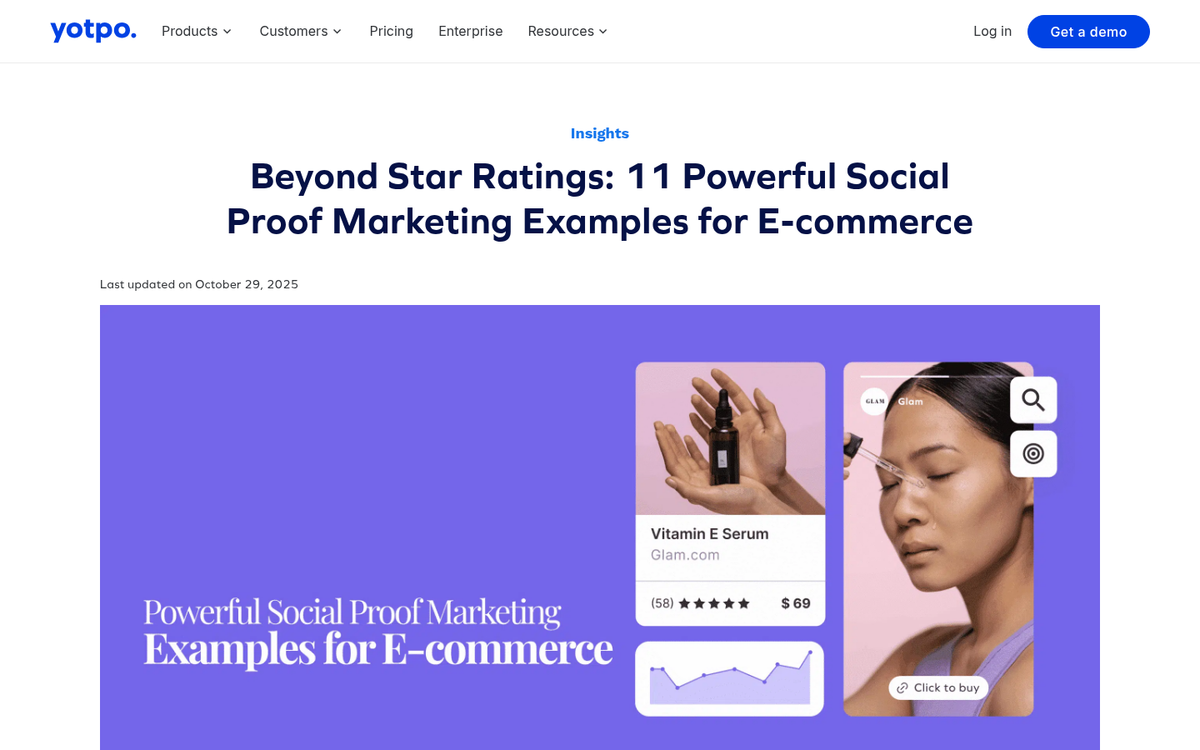 Screenshot of social proof blog post example