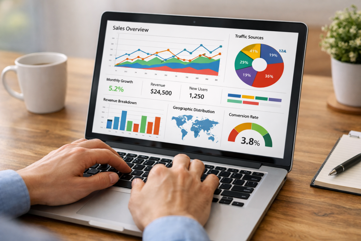 GA4 social media traffic report dashboard