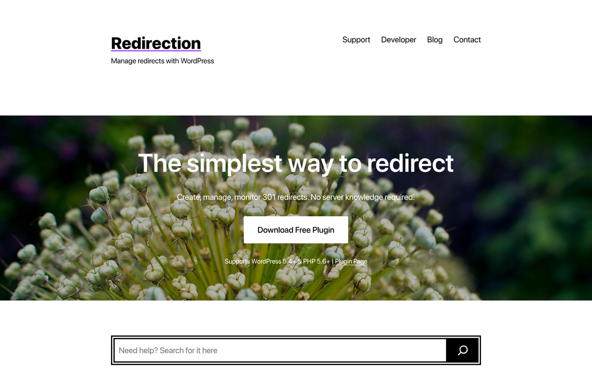 Redirection plugin WordPress dashboard settings