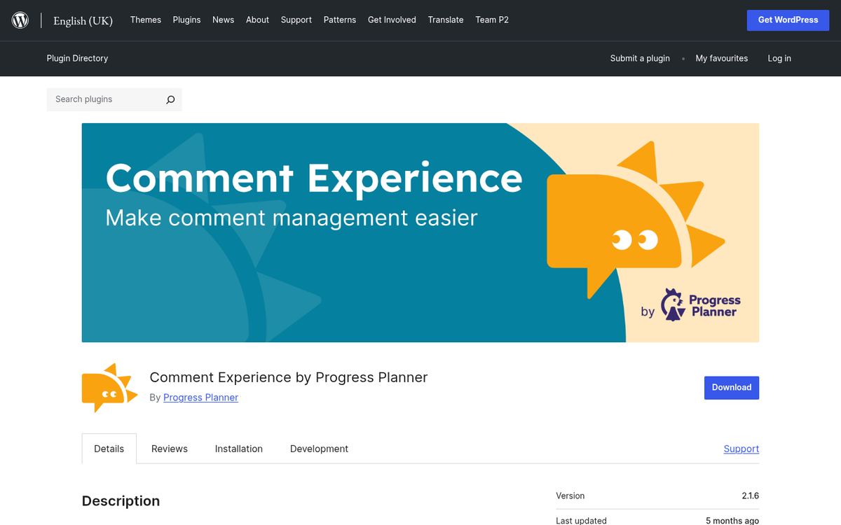 Yoast Comment Hacks WordPress plugin interface