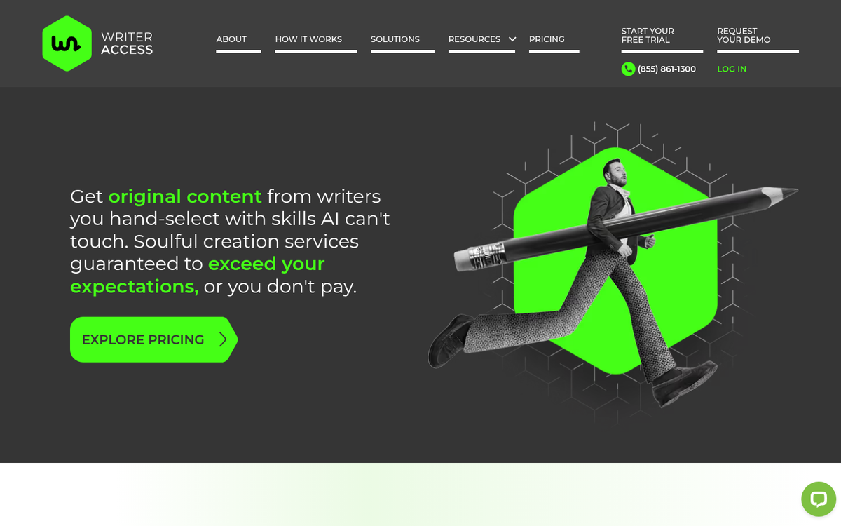 Content writing service subscription pricing page
