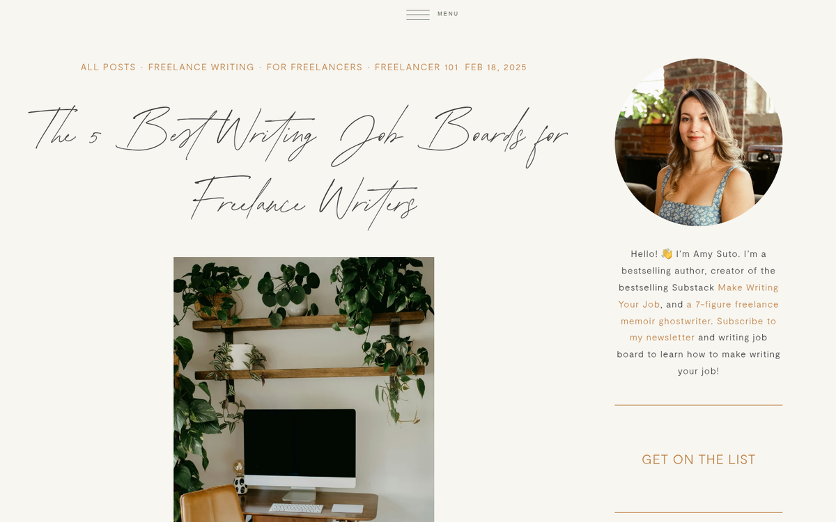 Freelancer profile on premium writing platform