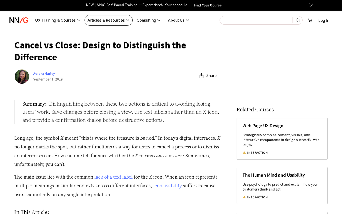 Popup with tiny hard-to-find close button
