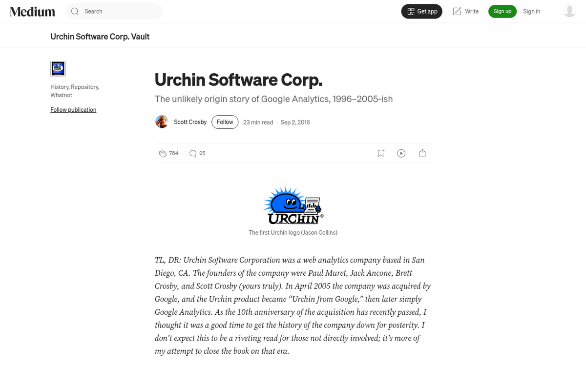 Urchin software interface showing early web analytics