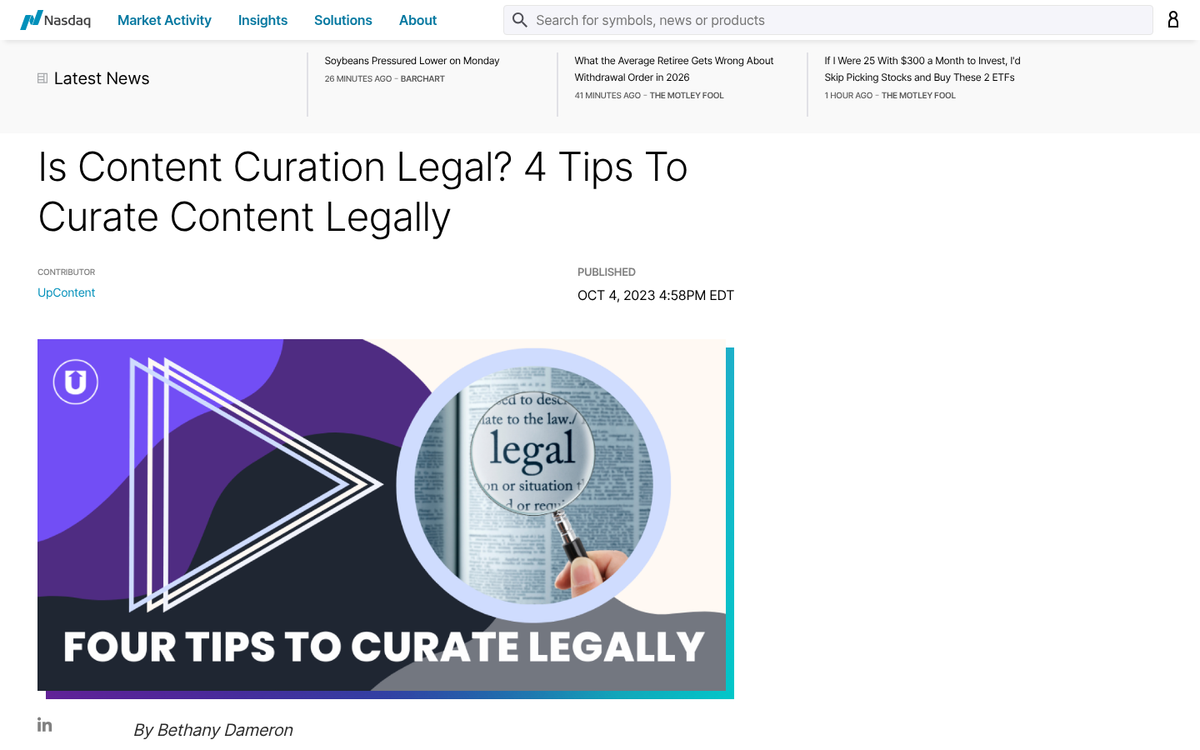 Content curation platforms displayed on screen