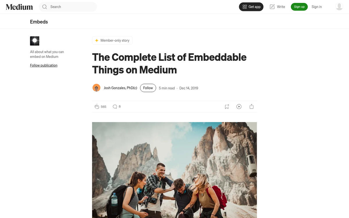 Embedding value content in a blog post
