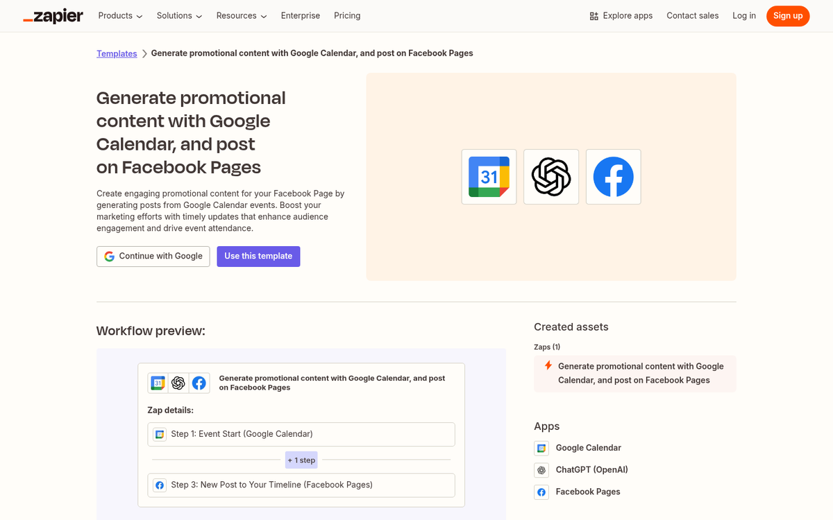 Automated event promotion workflow in Zapier