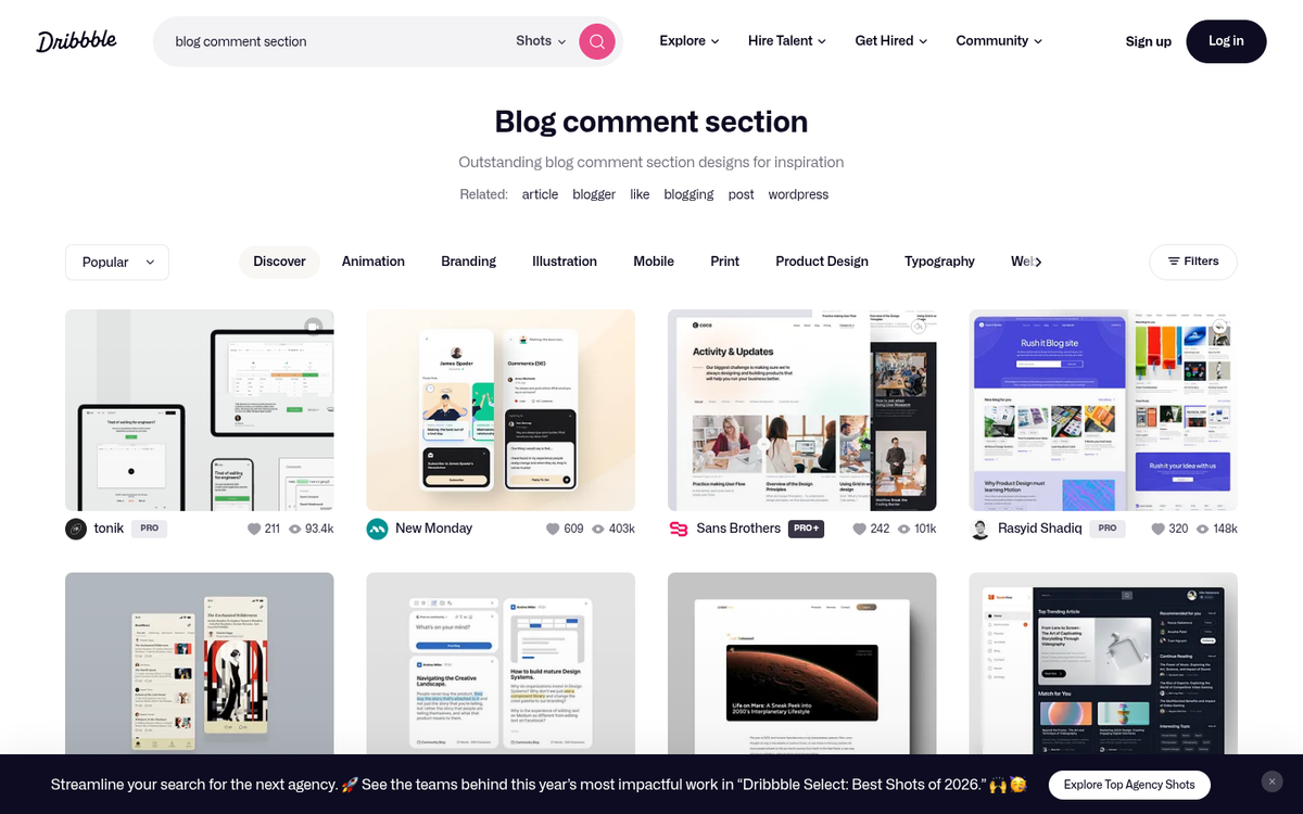 Blog comment section with thoughtful responses