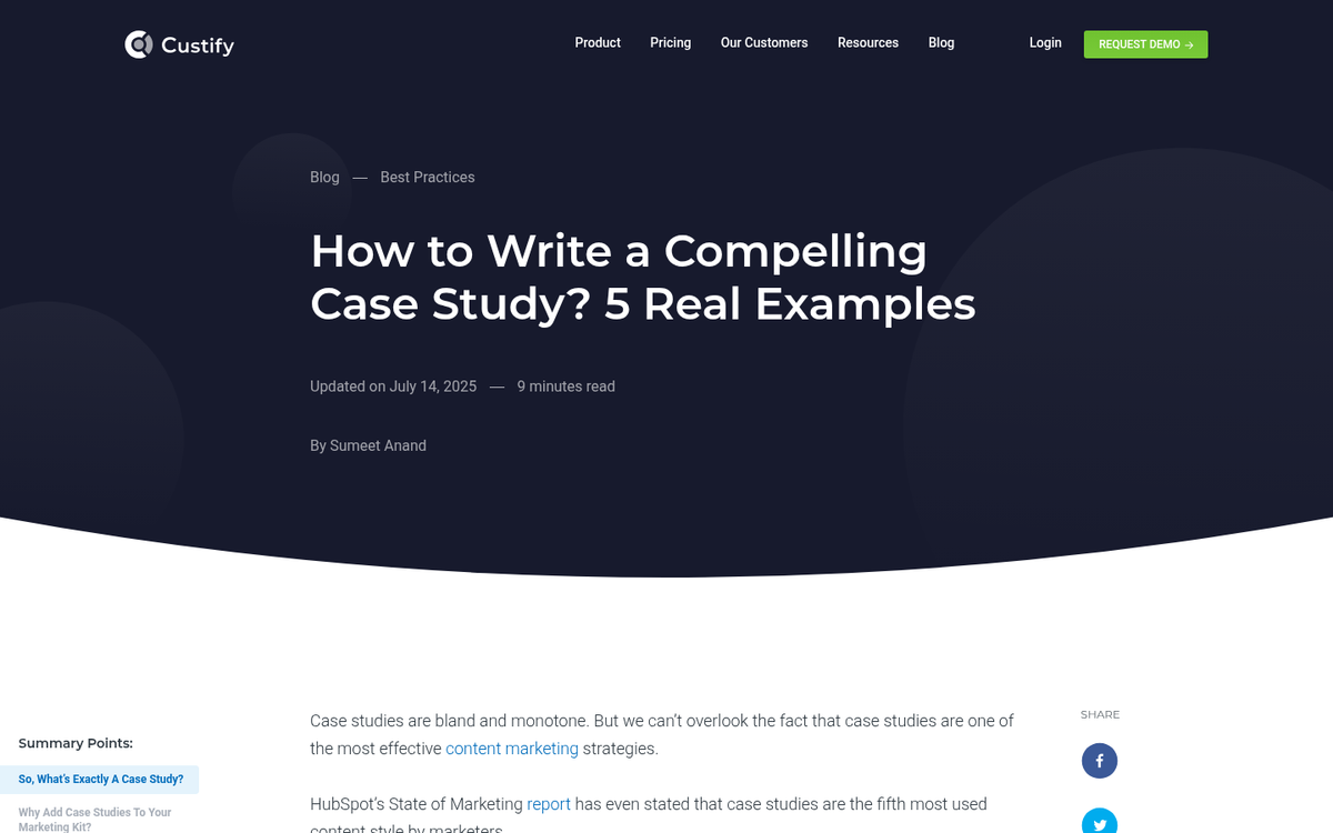 In-depth case study blog post example