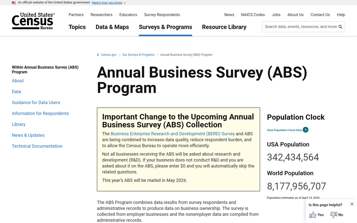 Survey results displayed on a webpage screenshot