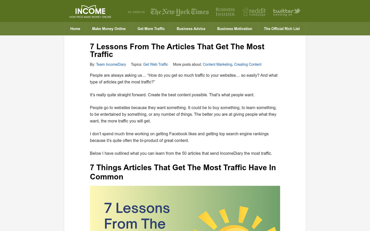 Ranked industry list blog post example