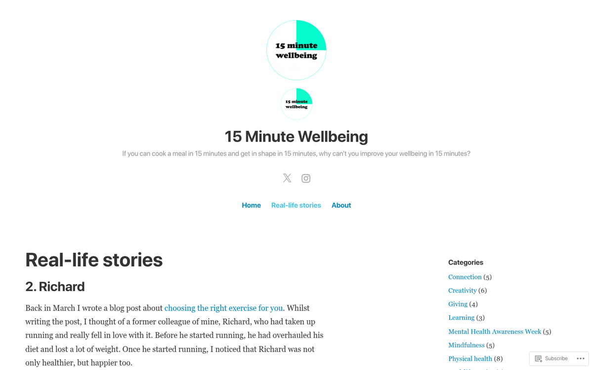 Real life story example on a blog