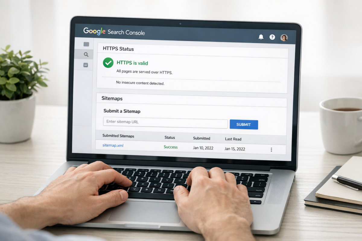 Google Search Console property verification settings screen