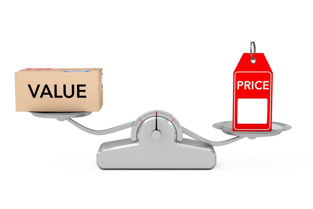 Person weighing cost versus value decision