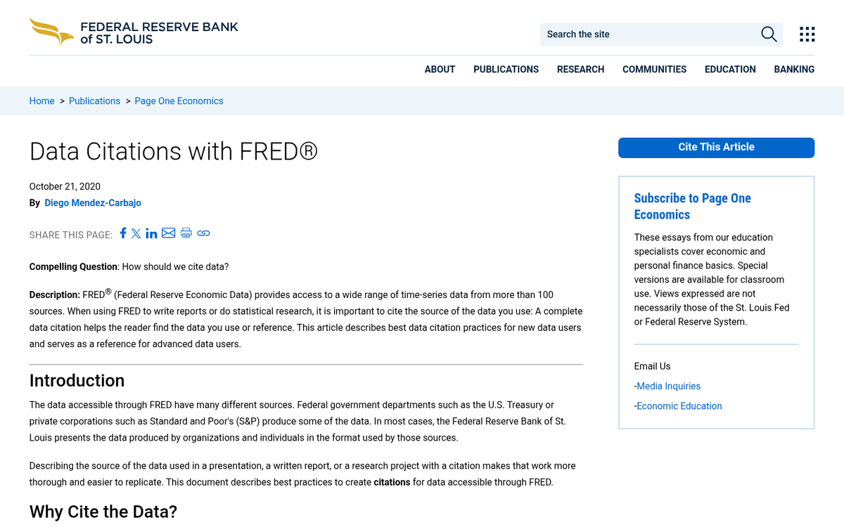 Screenshot of a webpage with data sources