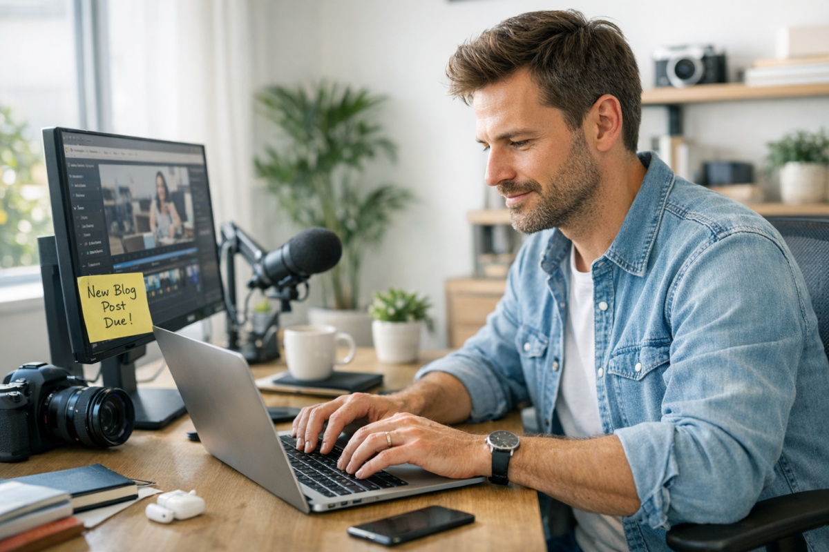 Blogger adding disclosure statement to review post