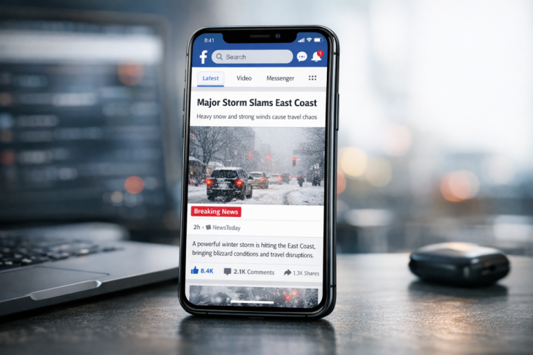 Facebook Instant Articles logo on mobile screen