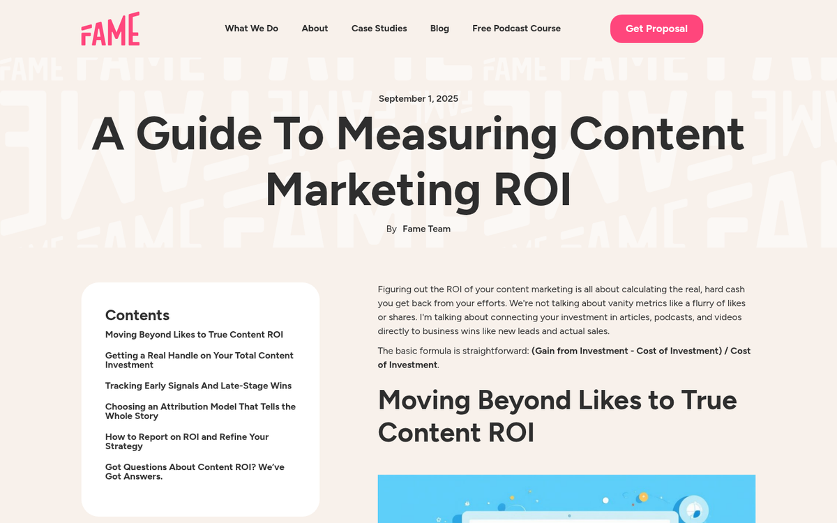 Person defining goals and measuring content value