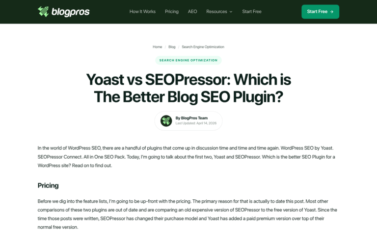 SEOPressor plugin pricing plans comparison
