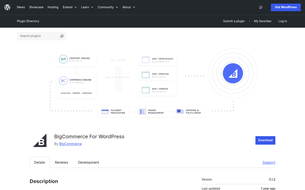 BigCommerce shopping cart plugin interface screenshot