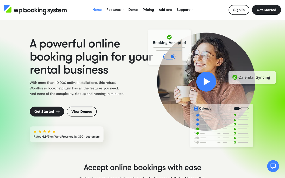 Easy Online Booking plugin interface screenshot