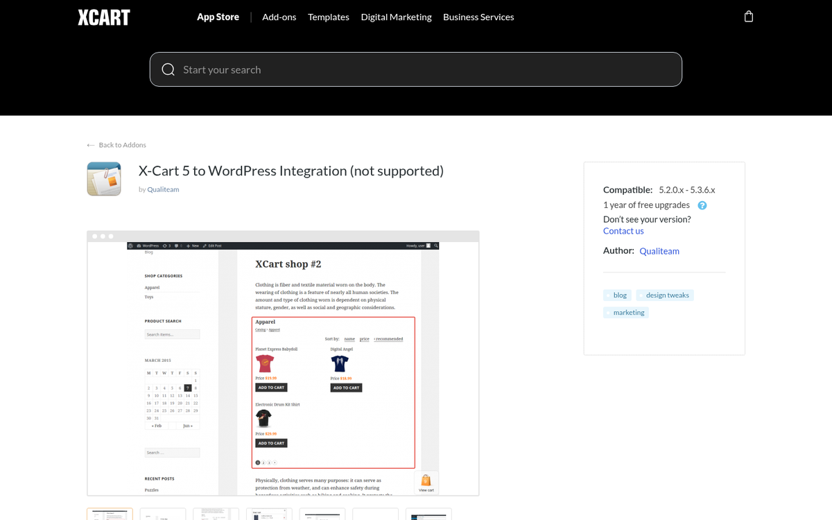 X-Cart integration plugin shopping cart interface