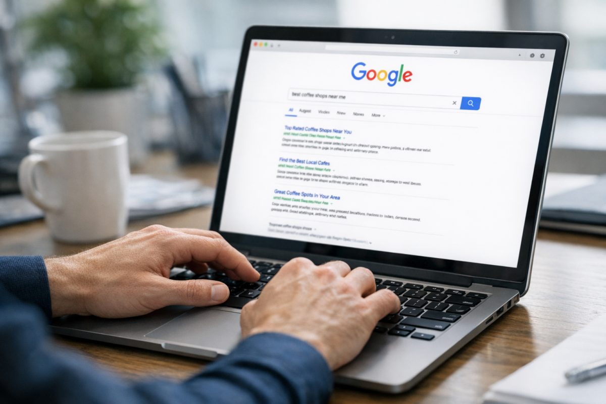 Google Search ad results on desktop screen