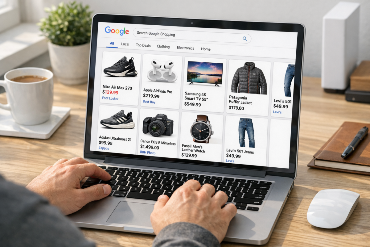 Google Shopping ads displaying product listings