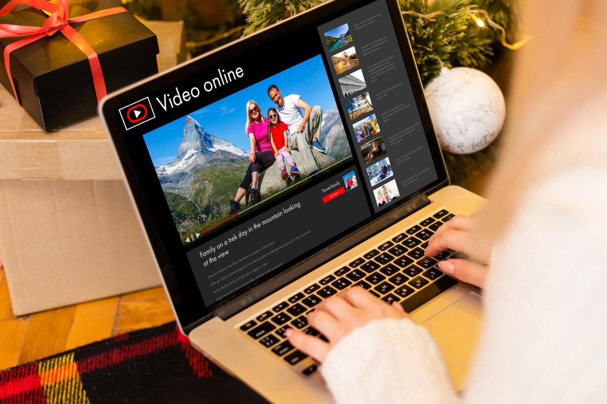 Person watching video ad on device