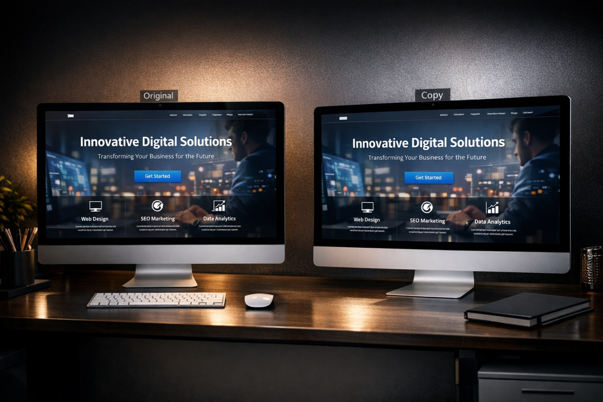 Template document with plagiarism highlighted