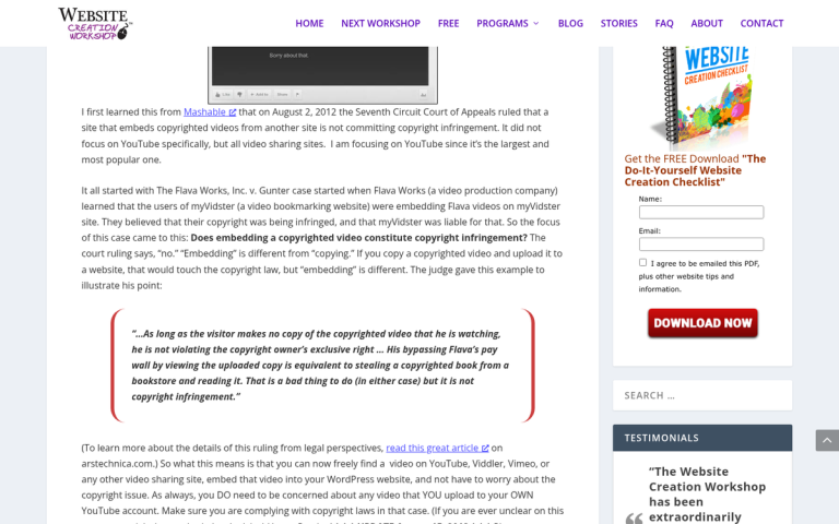 Is It Legal to Embed YouTube Videos in a Blog Post?