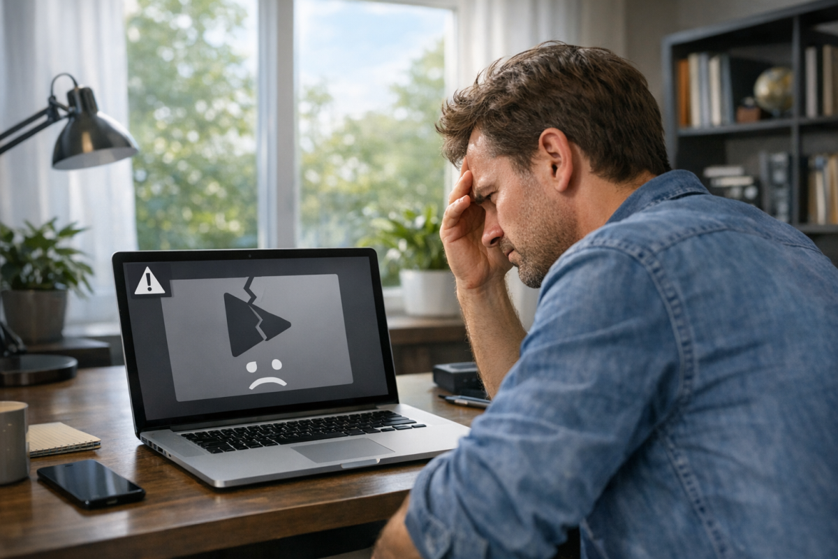 Warning sign over unlicensed video content