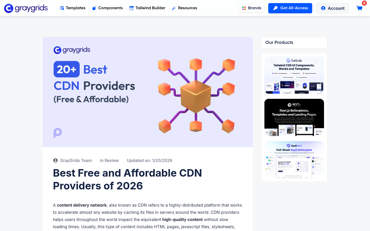 Free CDN provider logos and comparison list