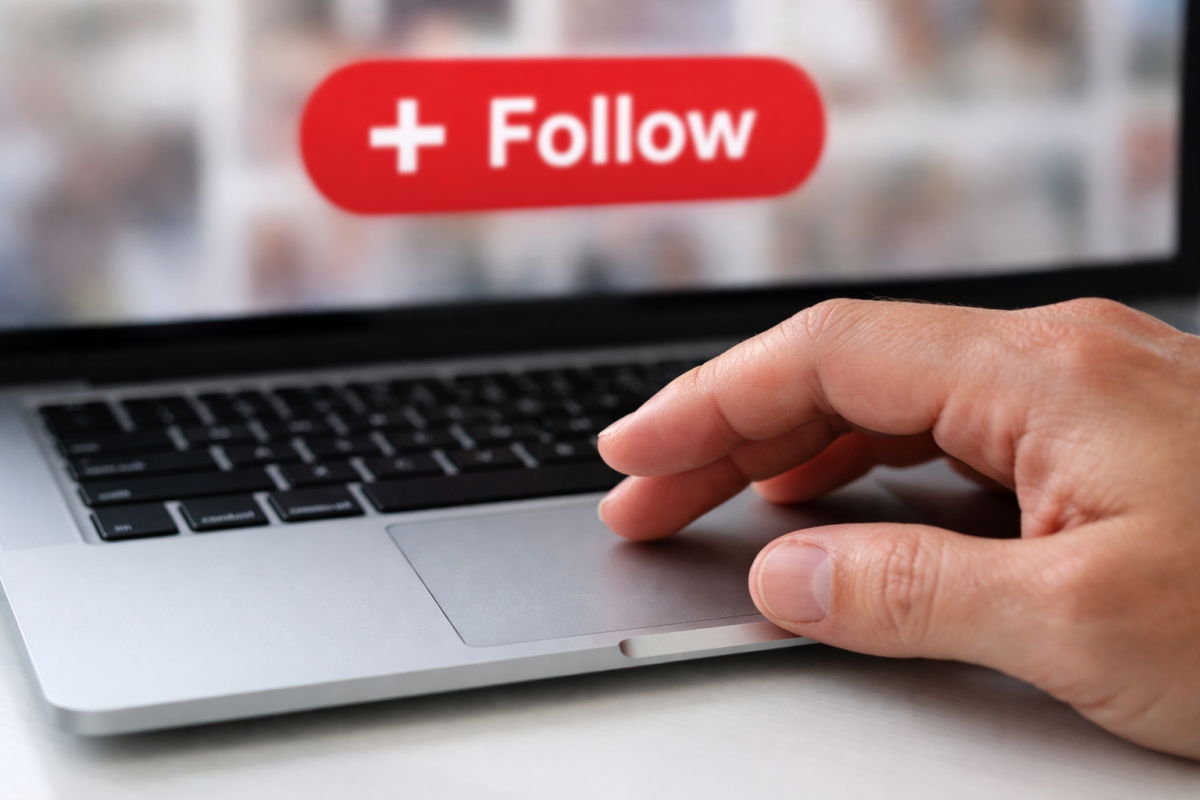 Pinterest follow button widget example