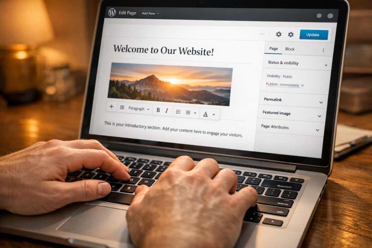Classic block selected in Gutenberg editor