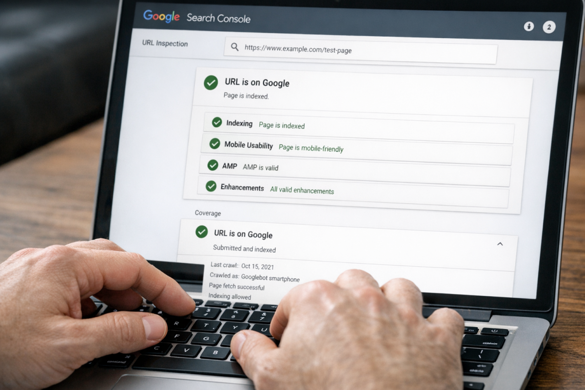 Google Search Console URL Inspection Tool interface