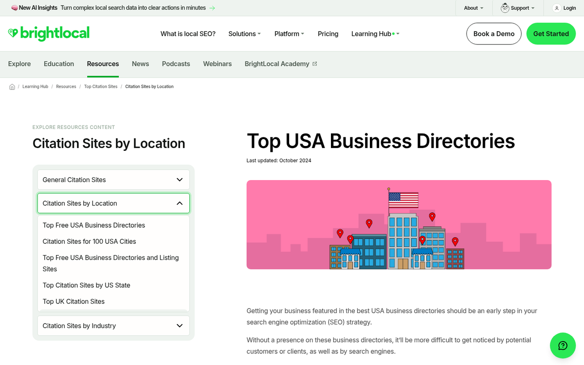 Directory submission form on a website