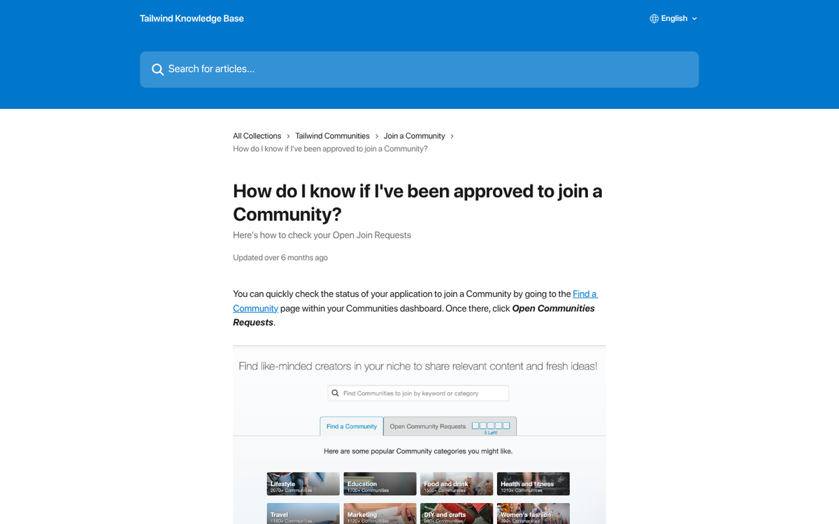 Tailwind blog promotion tribe community listings