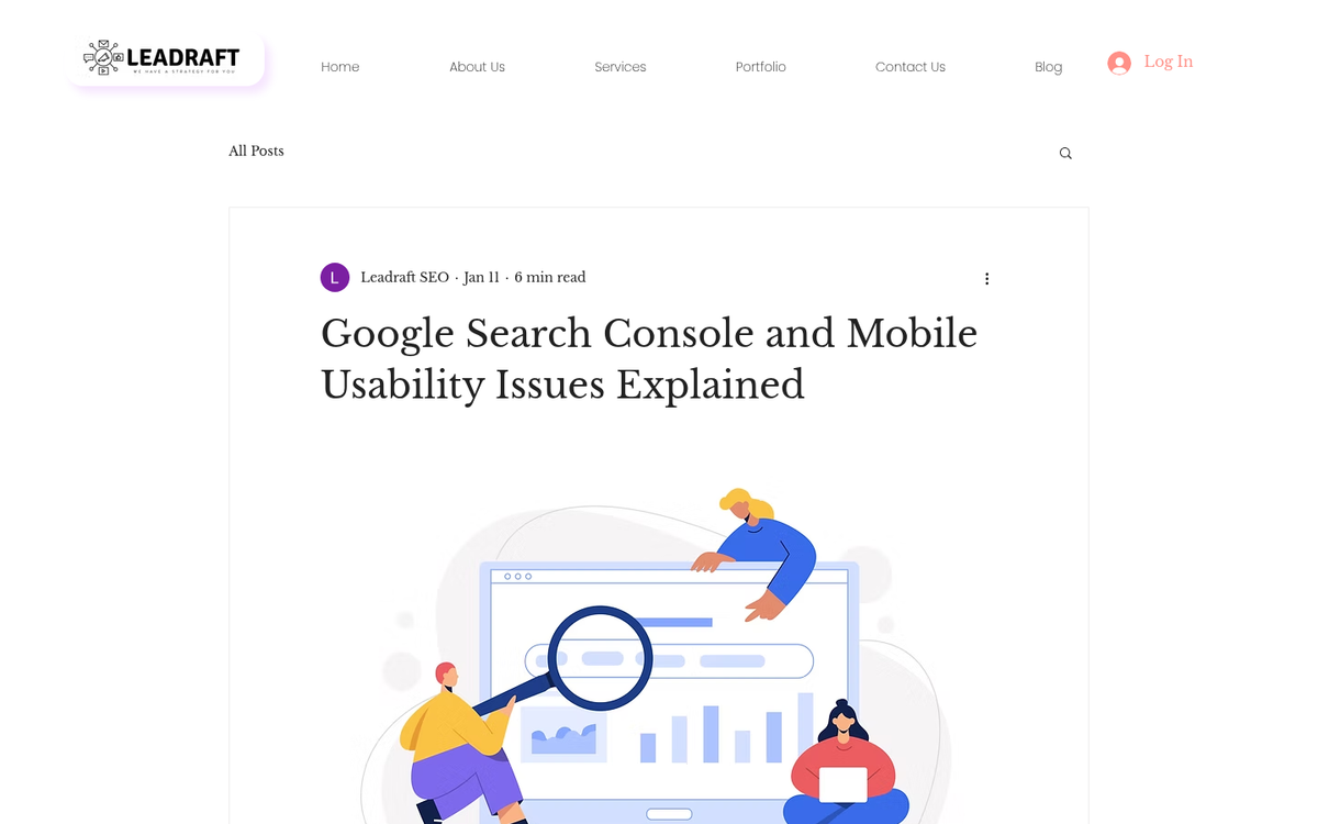 Mobile usability errors displayed on Google Search Console