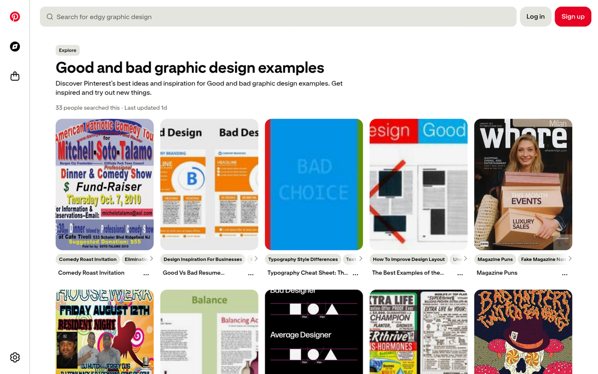 Pinterest pin size comparison examples