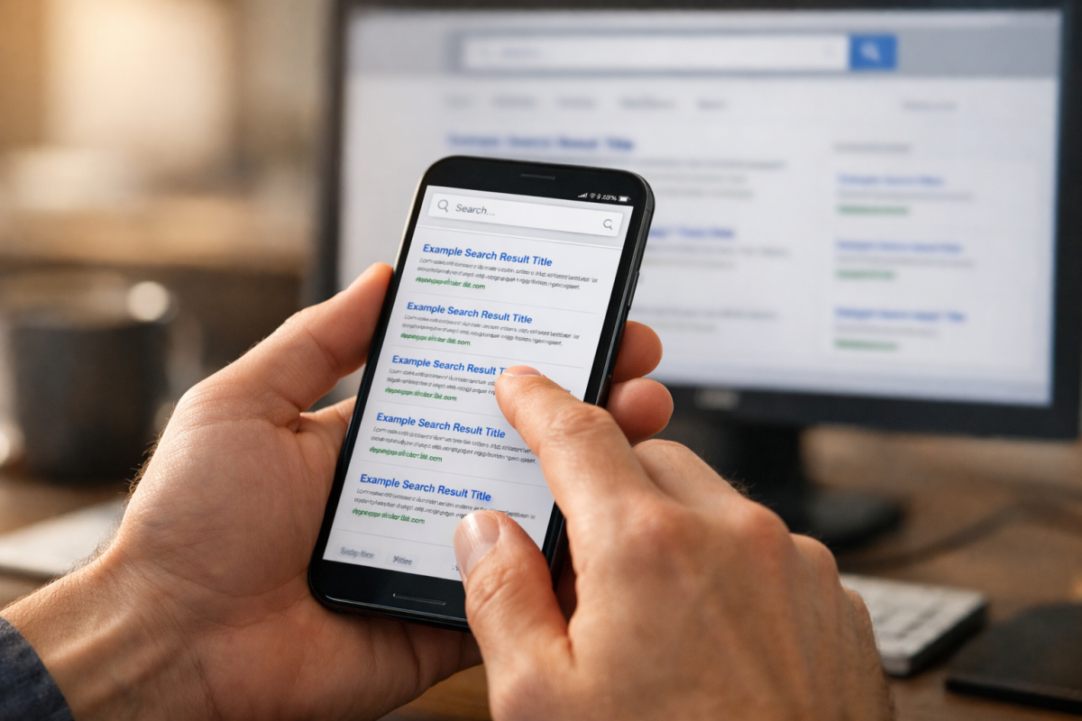 Google search results page with infinite scroll