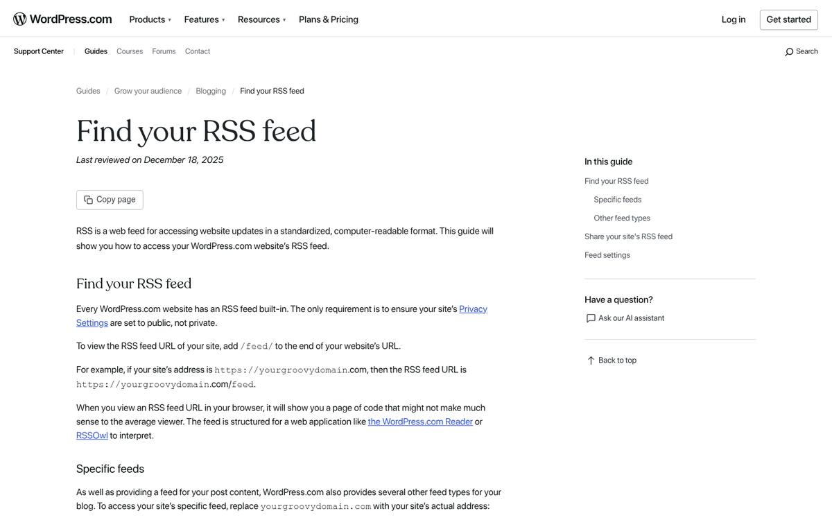 Blank text editor with empty RSS file